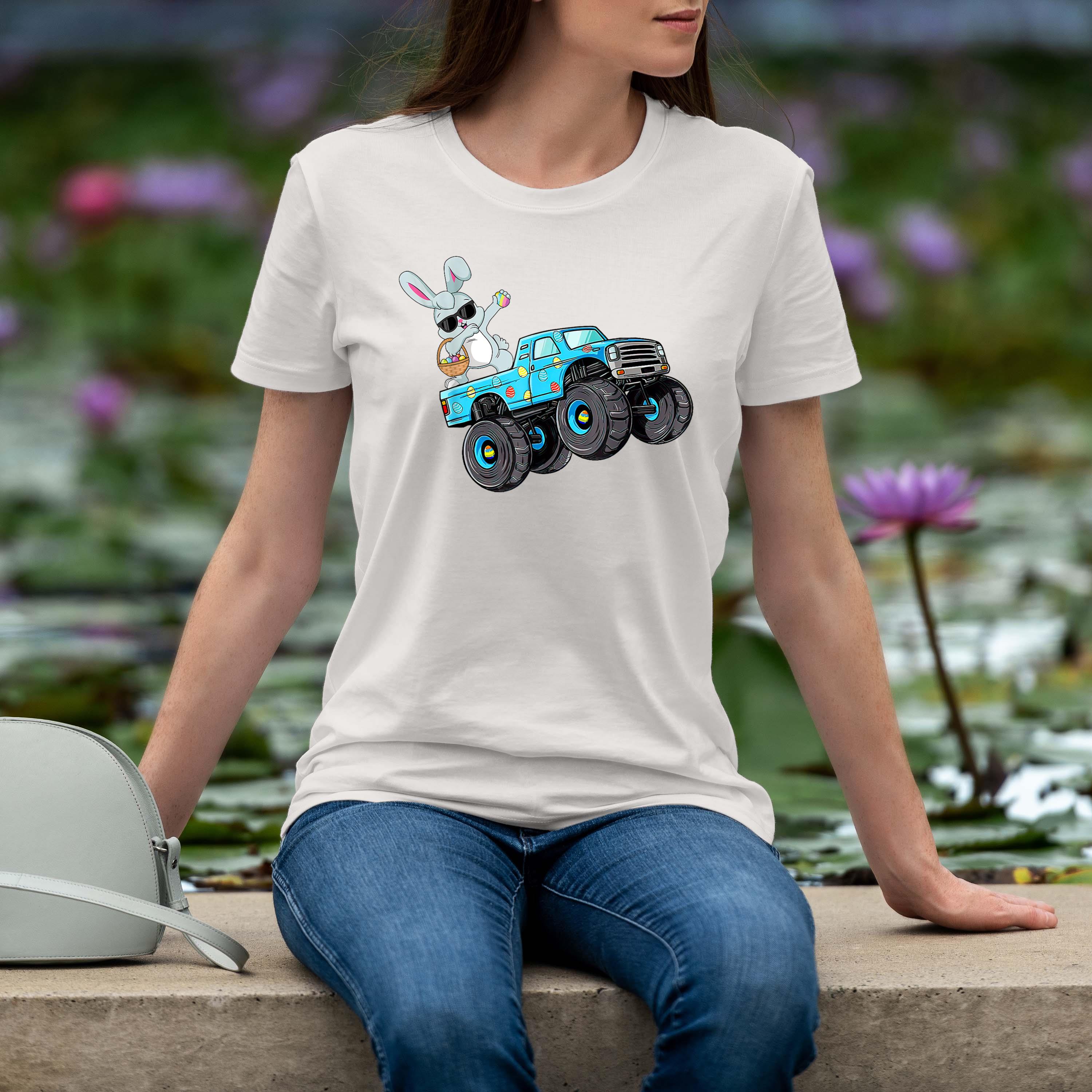 Dabbing Bunny Happy Easter Monster Truck Lovers Boys Kids Shirt 